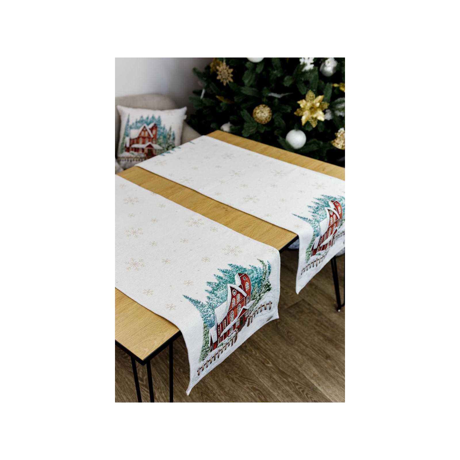 Дорожка на стол Прованс гобеленовая с велюром Праздничный дом 40х140 см (4823093450288) изображение 3