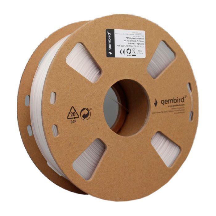 Пластик для 3D-принтера Gembird PETG, 1.75 мм, gray, 1 кг (3DP-PETG1.75-01-GR) изображение 2