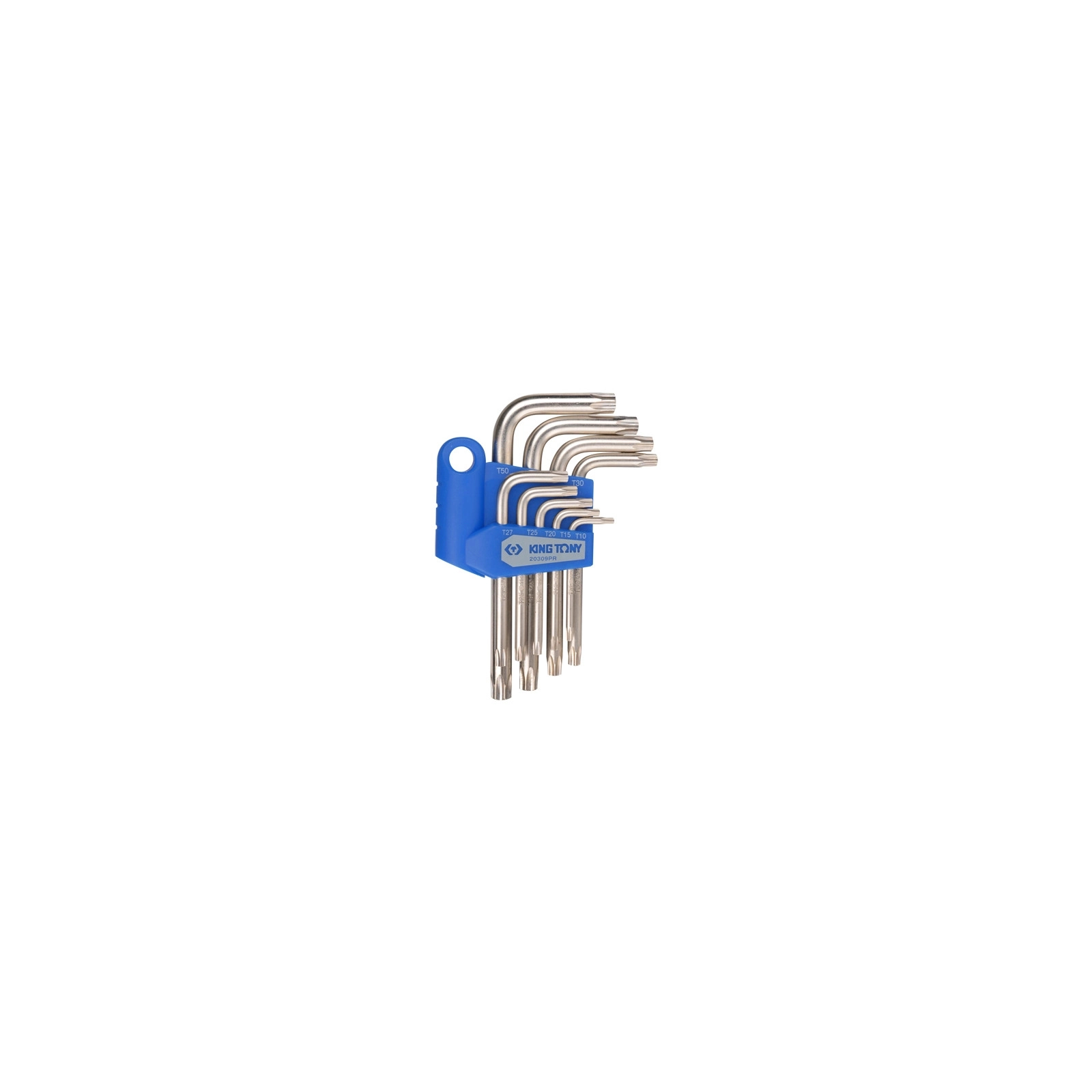 Ключ KING TONY Torx 9 шт. Т10-Т50, Г-образный (20309PR)