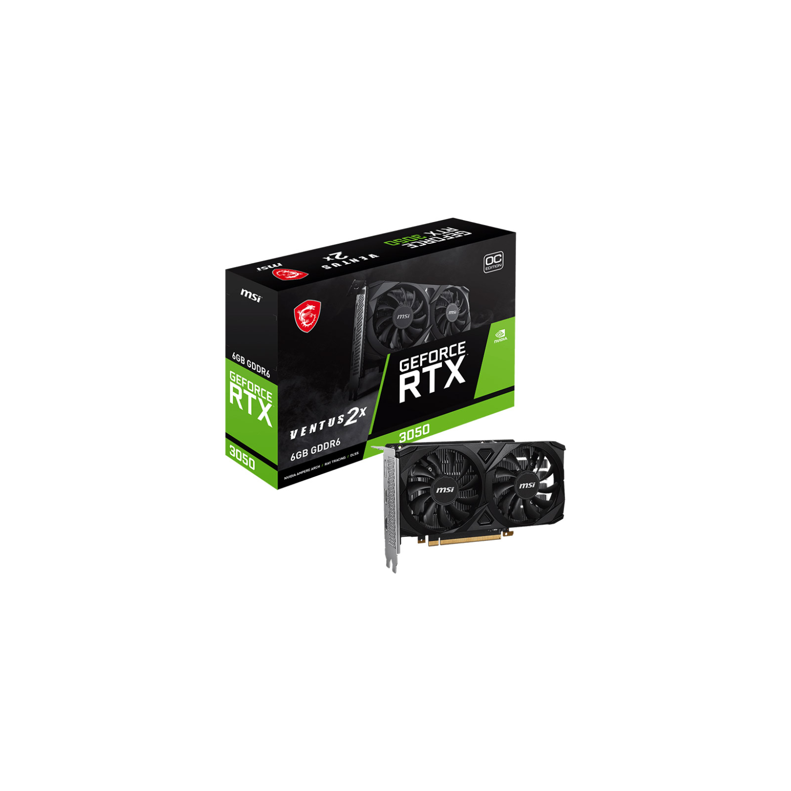 Видеокарта MSI GeForce RTX3050 6Gb VENTUS 2X (RTX 3050 VENTUS 2X 6G) изображение 5