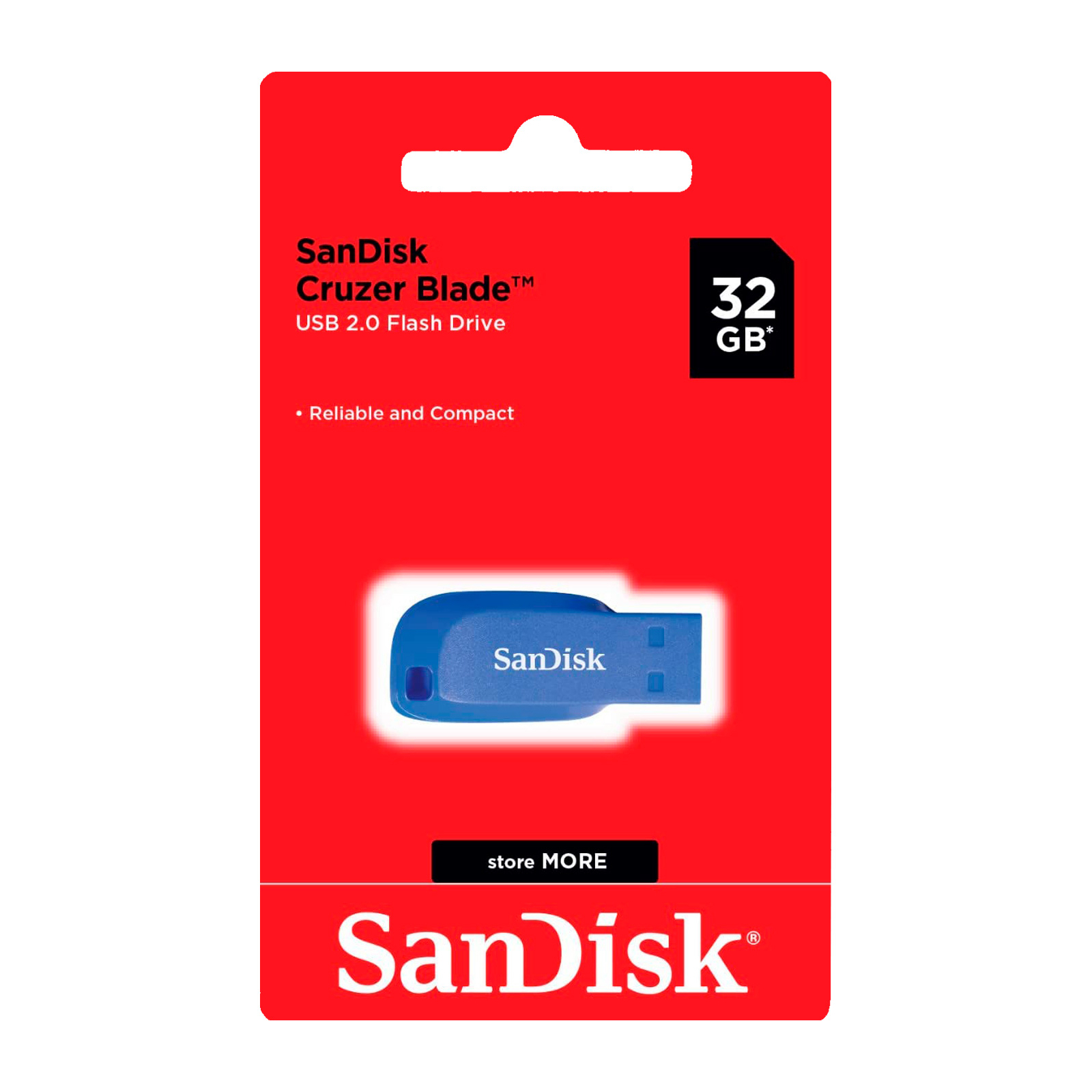 USB флеш накопитель SanDisk 32GB Cruzer Blade Electric Blue USB 2.0 (SDCZ50C-032G-B35BE) изображение 3