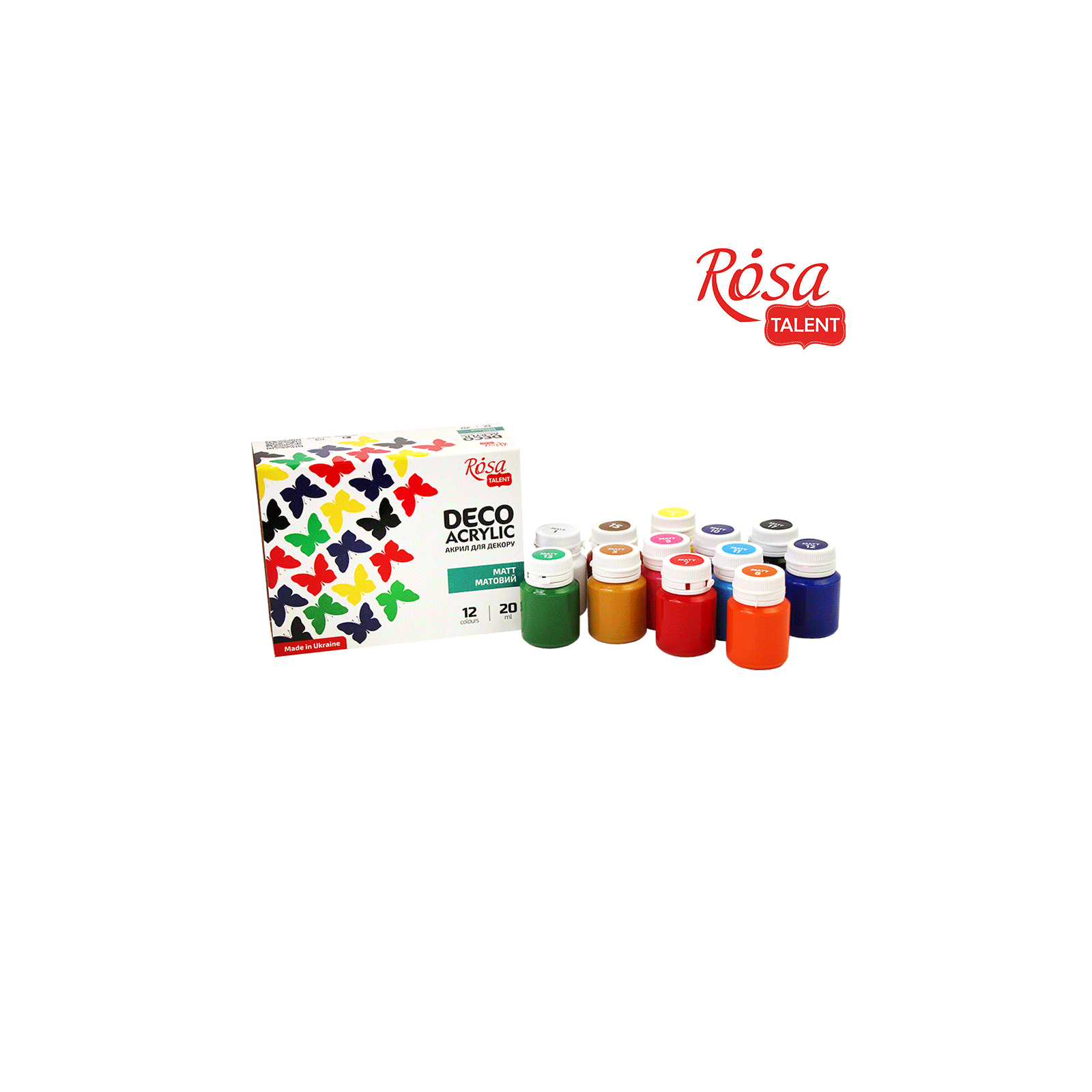 Акрилові фарби Rosa для декору матові 18 кол по 20 мл (4823098523956) зображення 2