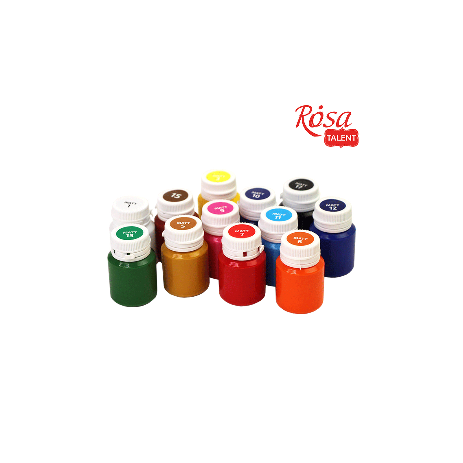 Акрилові фарби Rosa для декору матові 18 кол по 20 мл (4823098523956) зображення 3