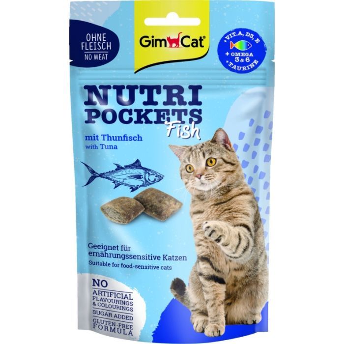 Лакомство для котов GimCat Nutri Pockets Fish Тунец 60 г (4002064419633)