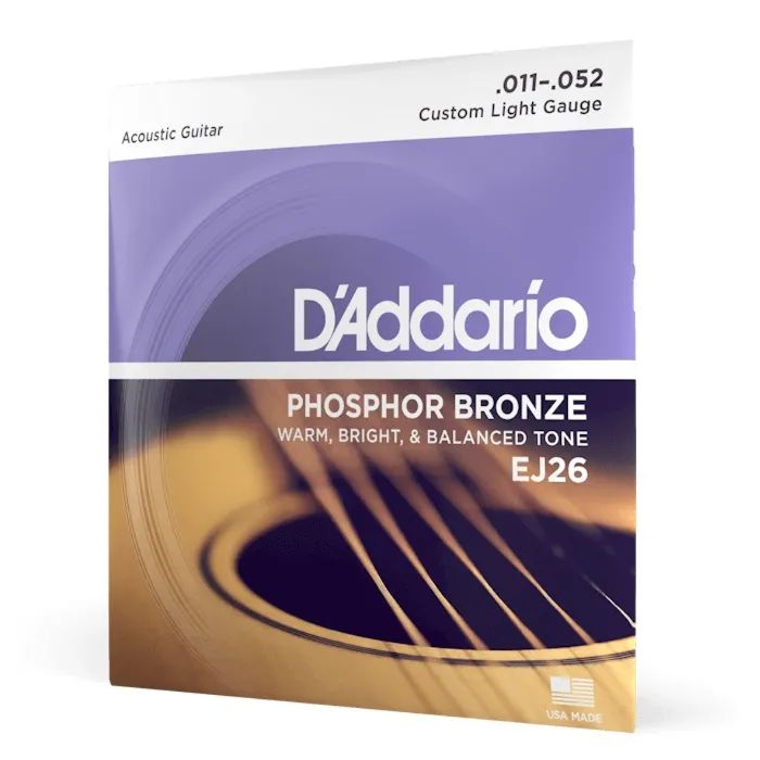 Струны для гитары D'Addario Phosphor Bronze Custom Light (11-52) (EJ26) изображение 2