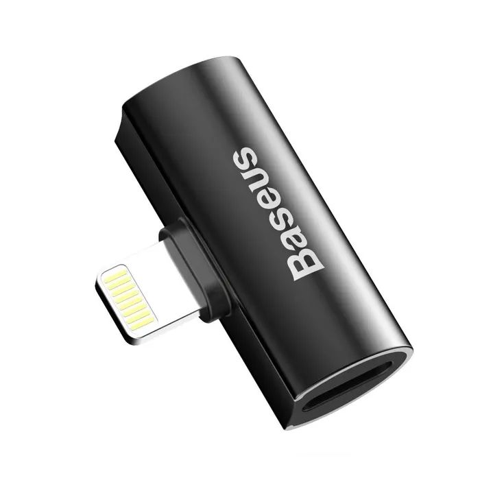 Перехідник L46 Lightning (1 Male / 2 Female) Black Baseus (CAL46-01)