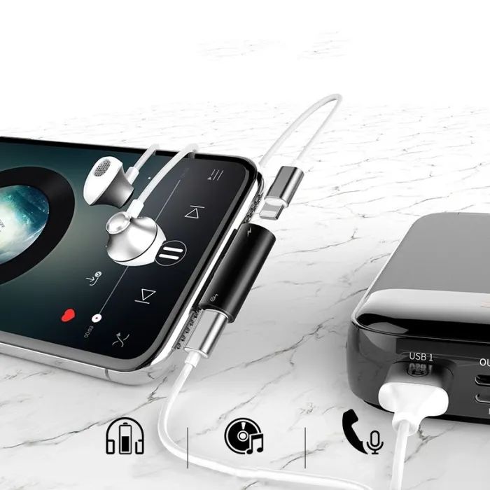 Перехідник L46 Lightning (1 Male / 2 Female) Black Baseus (CAL46-01) зображення 5