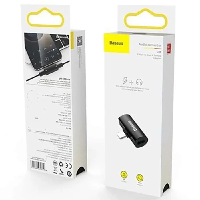 Перехідник L46 Lightning (1 Male / 2 Female) Black Baseus (CAL46-01) зображення 6