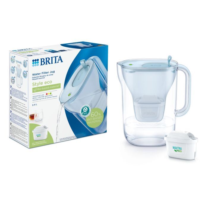 Фільтр-глечик Brita Style LED MXPro 2.4л (1.4л очищеної води) з фільтр-картриджем, синій (1052807) зображення 7