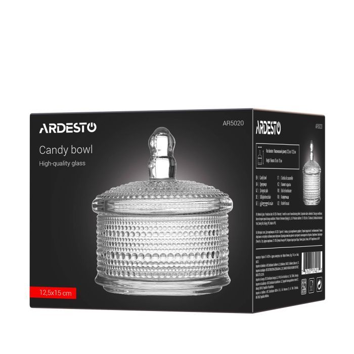 Цукорниця Ardesto Verbena, 12.5 х 15 см, скло, прозорий (AR5020) зображення 5