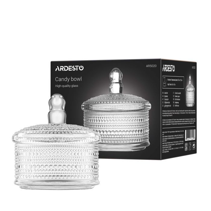 Цукорниця Ardesto Verbena, 12.5 х 15 см, скло, прозорий (AR5020) зображення 6