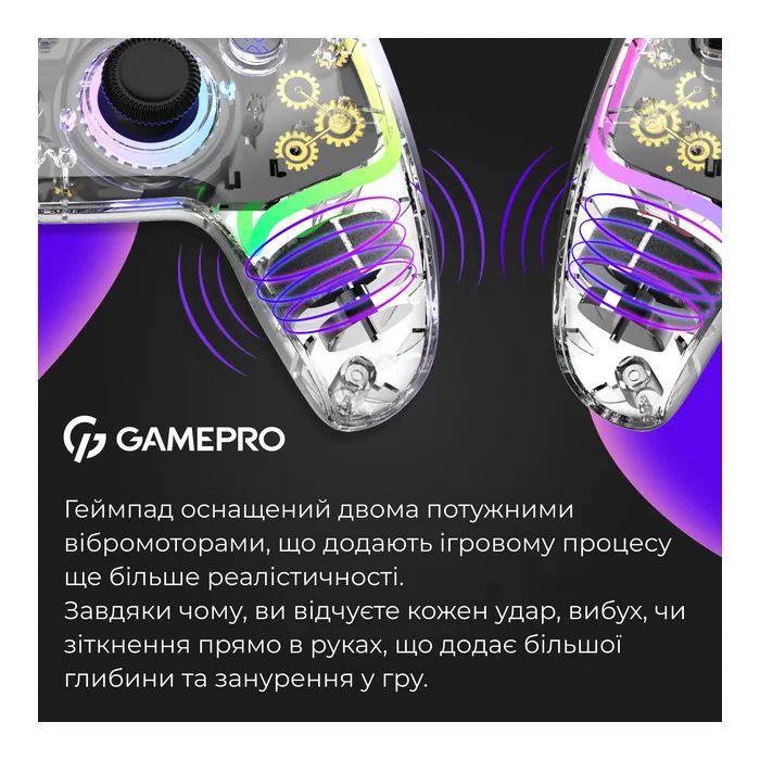 Геймпад GamePro GPS13W BT 5.3/USB/PC/iOS/Android/PS3/PS4 RGB White (GPS13W) изображение 12