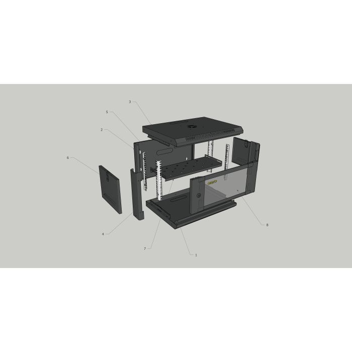 Шкаф настенный GEAR 9U 19'' 600x600x450 мм, + полка 19", black (GWMSN-9U-600-600) изображение 5