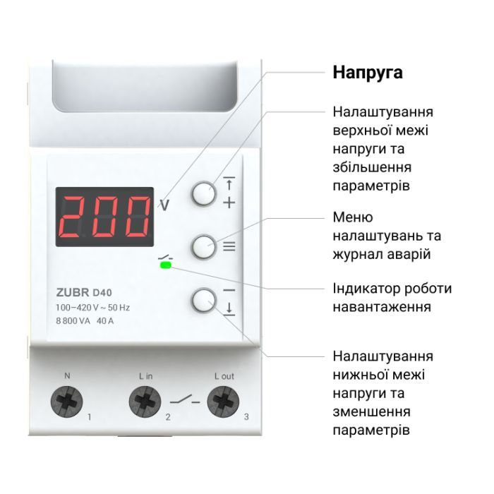 Реле напряжения ZUBR D32 (4820120220418) изображение 2