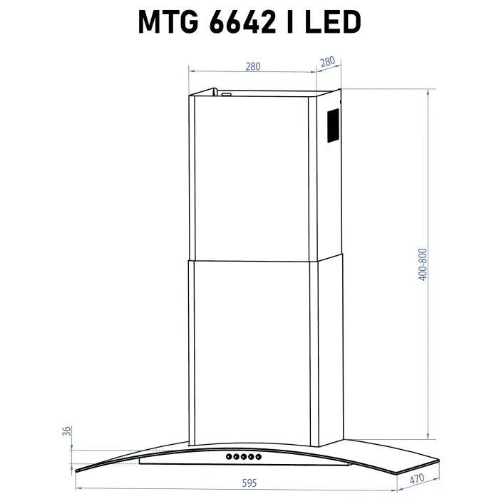 Витяжка кухонна Minola MTG 6642 I LED зображення 12