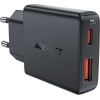 Зарядное устройство Acefast 2xUSB 30W (USB-C+USB-A) Gan A69 ultra-thin Fast Charger Black (6974316282709)