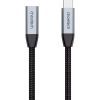 Дата кабель USB-C 3.1 AM/AF 2.0m 10Gbps 100W nylon braid Choetech (XCC-1039-CA-GY)