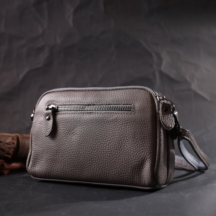 Сумка Vintage Из натуральной кожи Серая (22278) изображение 10