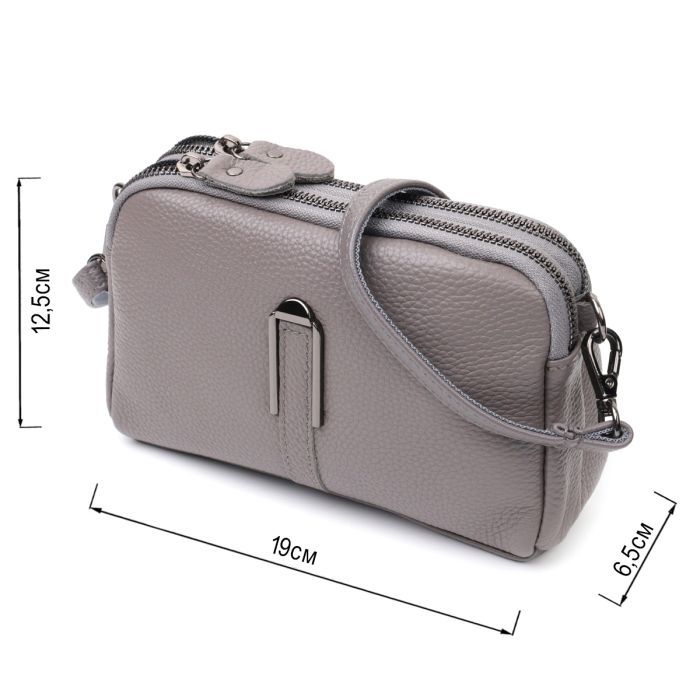 Сумка Vintage Из натуральной кожи Серая (22278) изображение 3