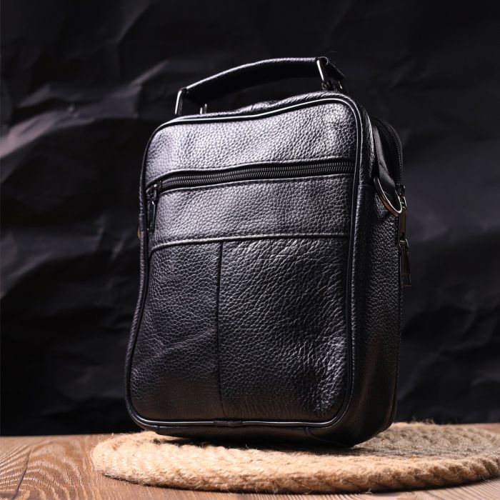 Сумка Vintage Кожаная Черная (21270) изображение 10