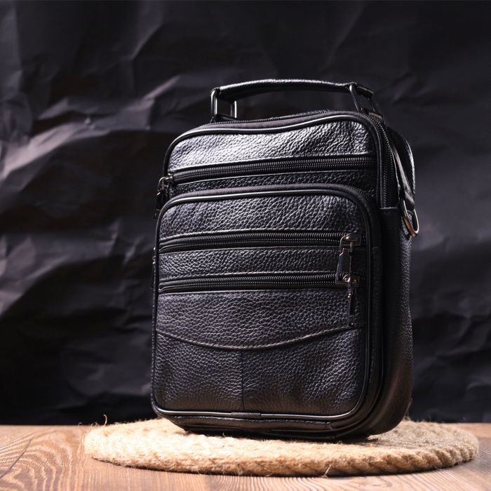 Сумка Vintage Кожаная Черная (21270) изображение 9