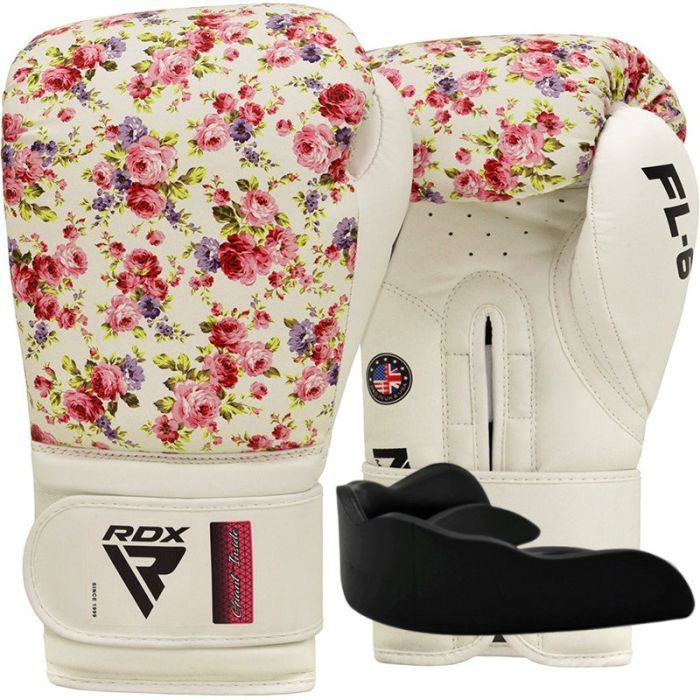 Боксерские перчатки RDX FL-6 White 8 унцій (BGR-FL6W-8oz)