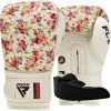 Боксерские перчатки RDX FL-6 White 8 унцій (BGR-FL6W-8oz)