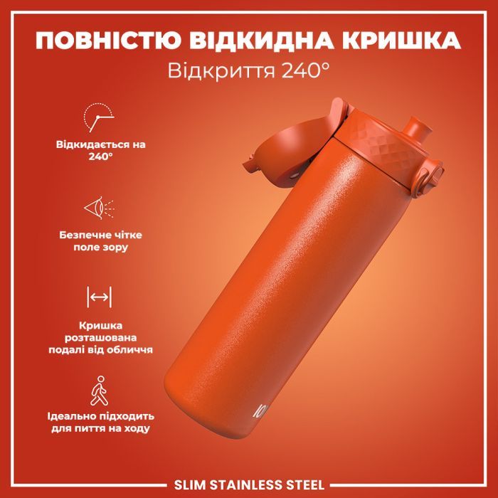 Пляшка для води ION8 OneTouch Stainless Steel 600 мл Blue (I8SS600BLU) зображення 3