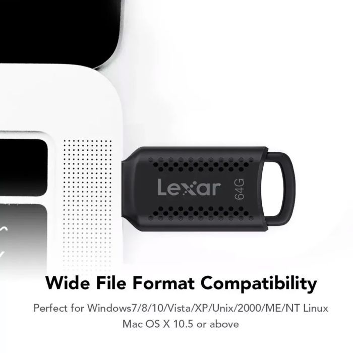 USB флеш накопитель Lexar 64GB JumpDrive V400 Black USB 3.0 (LJDV400064G-BNBNG) изображение 6