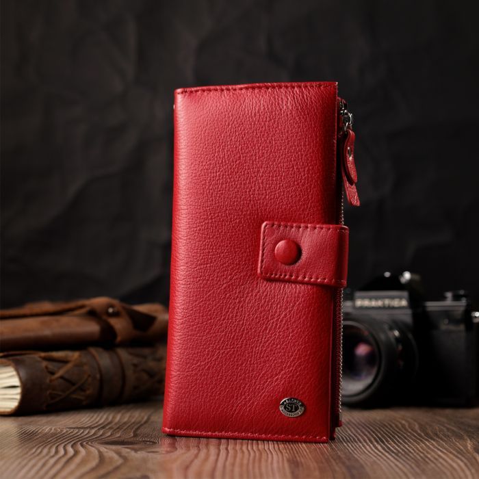 Гаманець ST Leather З натуральної шкіри Червоний (22536) зображення 9