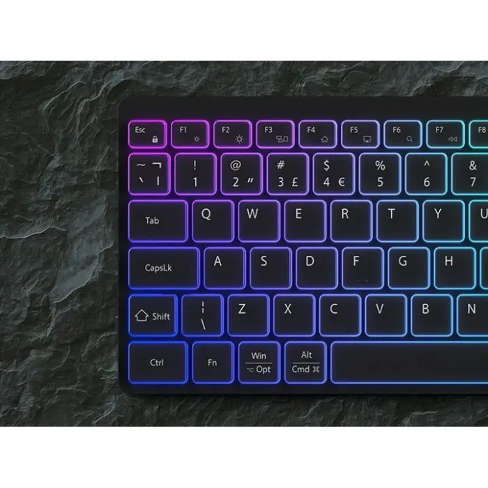 Клавіатура Canyon HKB-W11 Slim Dual Mode Wireless/Bluetooth RGB UA Grey (CNS-HBTK11G) зображення 5