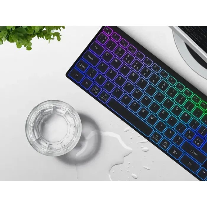 Клавіатура Canyon HKB-W11 Slim Dual Mode Wireless/Bluetooth RGB UA Grey (CNS-HBTK11G) зображення 8