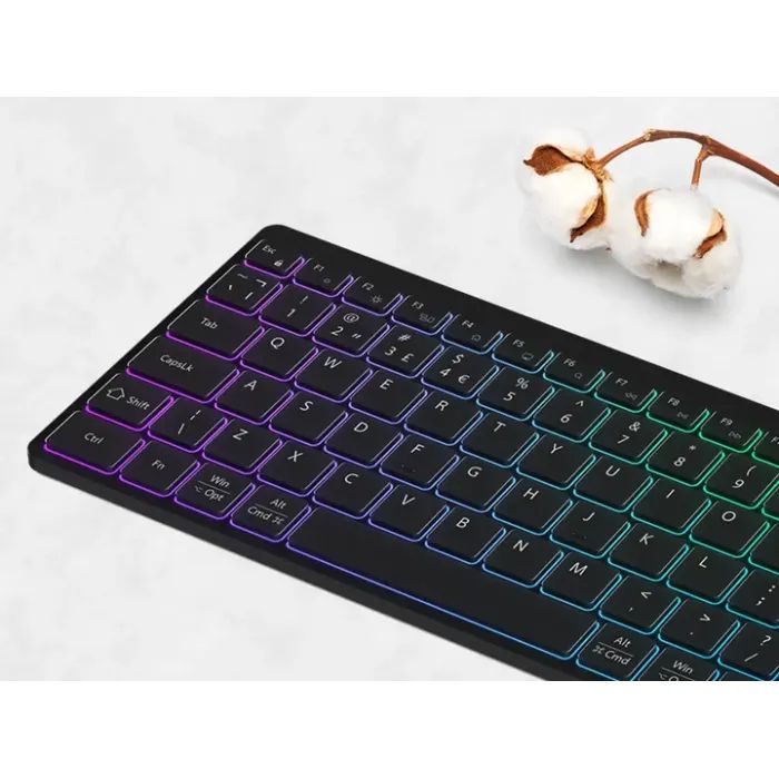 Клавіатура Canyon HKB-W11 Slim Dual Mode Wireless/Bluetooth RGB UA Grey (CNS-HBTK11G) зображення 9