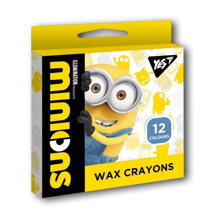 Олівці кольорові Yes Minions воскові 12 шт (590140) > ціни в Києві та Україні Олівці кольорові Yes Minions воскові 12 шт (590140)