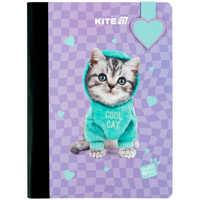 Блокнот Kite с магнитной закладкой Studio Pets А5, 60 листов, клетка (SP25-192)
