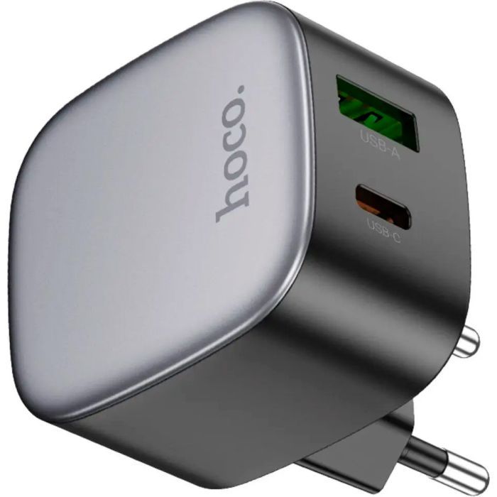 Зарядное устройство HOCO CS32A Rise 1xUSB-C PD20W + 1xUSB QC3.0 Black (6942007617451) изображение 4