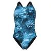 Купальник Arena Blue Flowers Swimsuit V Back 009027-850 синій, чорний 38 (3468337506430) зображення 6