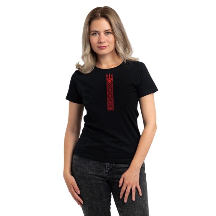 Футболка Sol's Regent Women Вишиванка стрічкою чорний L (01825309/312L)