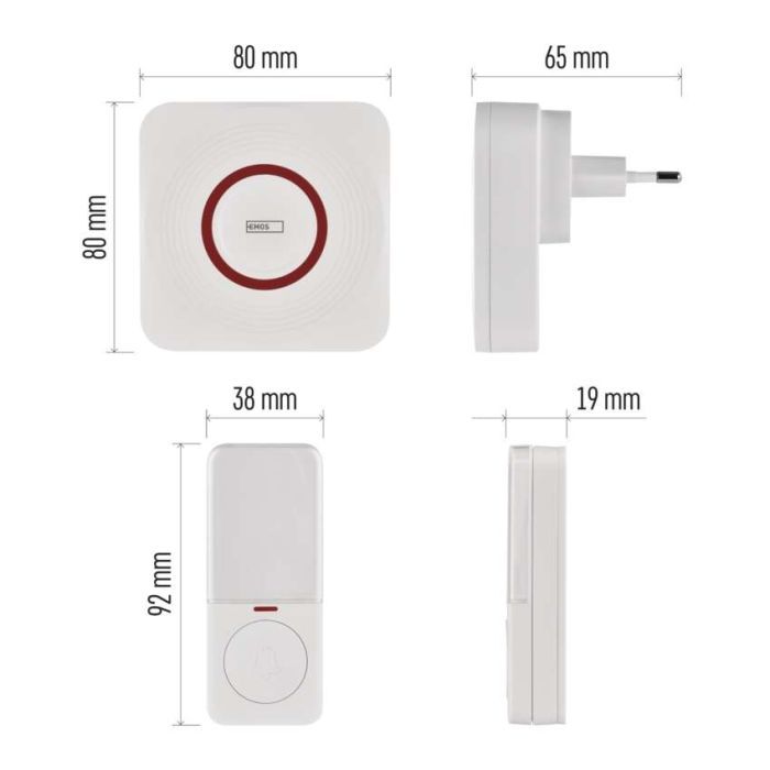 Дверний дзвінок EMOS бездротовий EMOS P5735WS WiFi (P5735WS) зображення 8