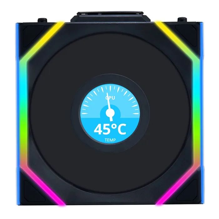 Кулер для корпуса Lian Li Uni Fan SL WIRELESS LCD Reverse, 120-1 (G99.12RSLLCD1W1B.00)