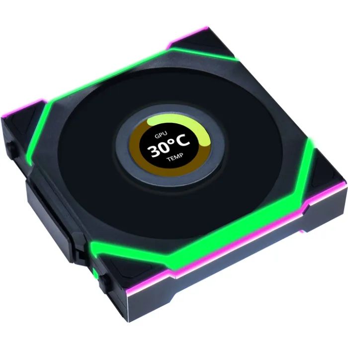 Кулер для корпуса Lian Li Uni Fan SL WIRELESS LCD Reverse, 120-1 (G99.12RSLLCD1W1B.00) изображение 2