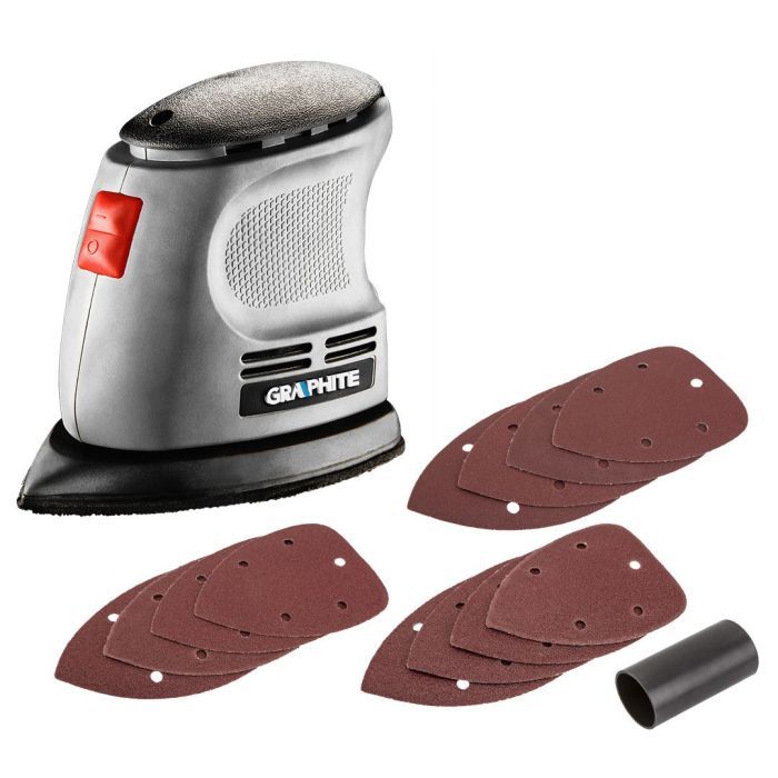 Шліфувальна машина Graphite вібраційна Delta 105W, 140х140х97, 24000кол/хв (59G335) зображення 2