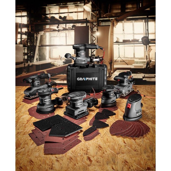 Шліфувальна машина Graphite вібраційна Delta 105W, 140х140х97, 24000кол/хв (59G335) зображення 4