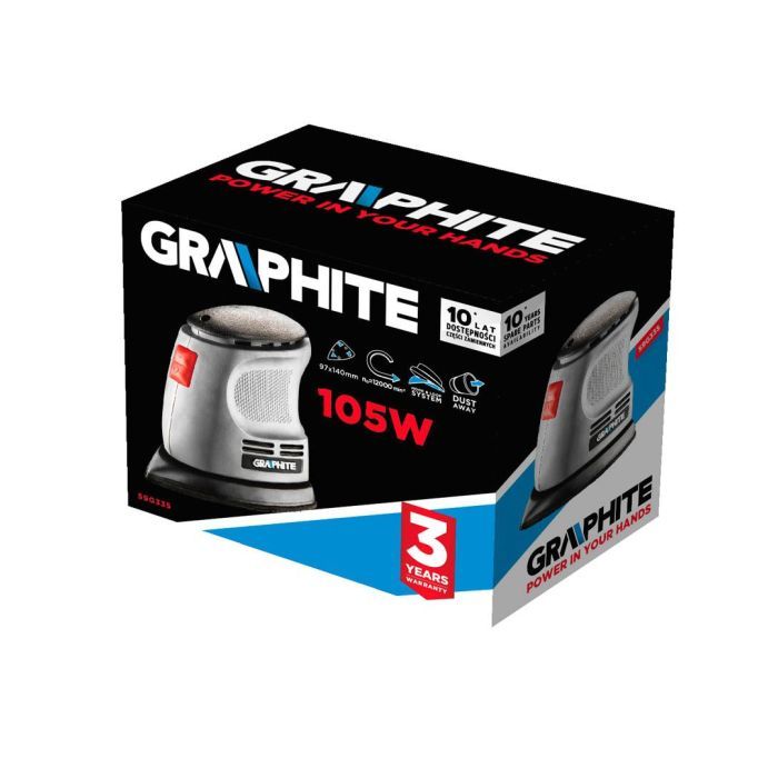 Шліфувальна машина Graphite вібраційна Delta 105W, 140х140х97, 24000кол/хв (59G335) зображення 9