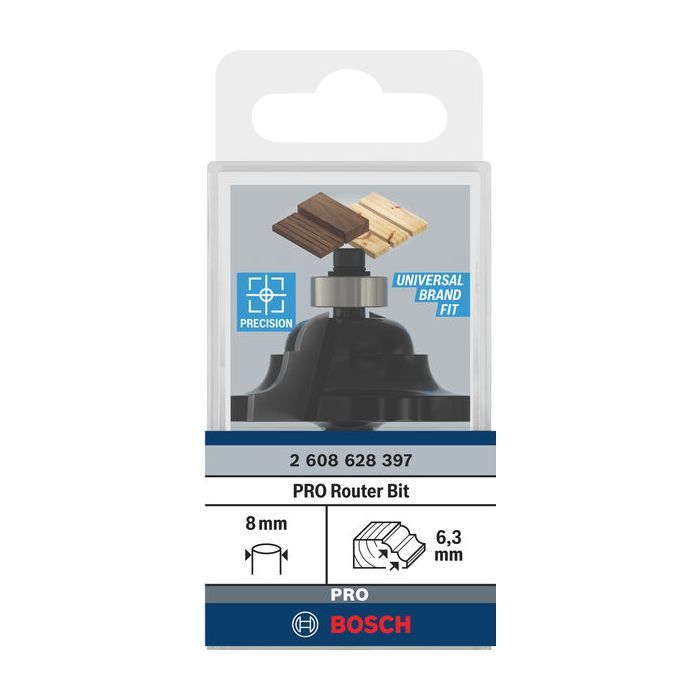 Фреза Bosch Professional профільна, D, Std, S8, R6.3 B15, L18 (2.608.628.397) зображення 2