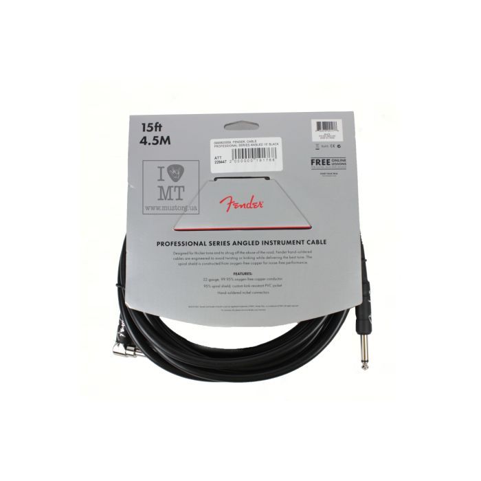 Инструментальный кабель Fender Cable Professional Series 15' Angled Black (228447) изображение 3