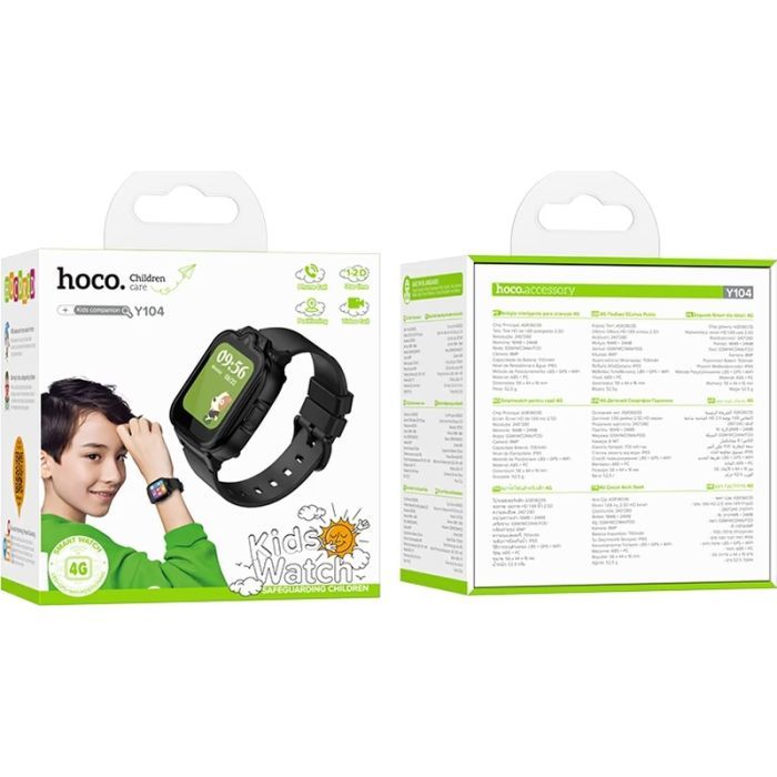 Смарт-часы HOCO Y104 4G children phone-watch Black (6942007646352) изображение 3