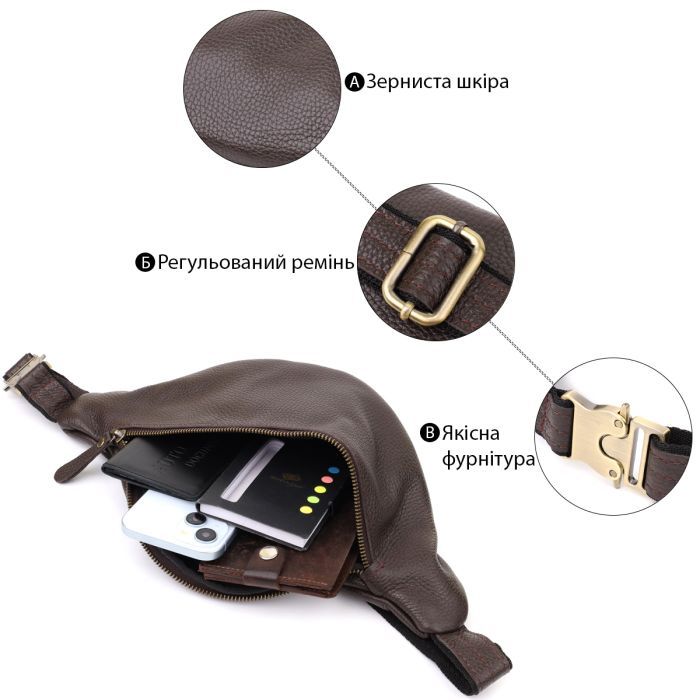 Сумка Shvigel Из натуральной кожи Коричневая (23146) изображение 4