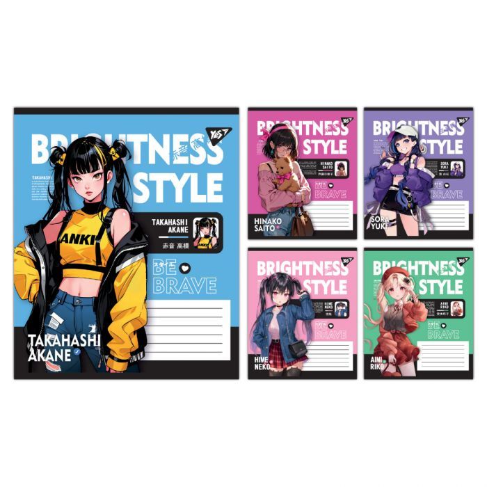 Зошит Yes Brightness style А5 48 аркушів клітинка (767761)