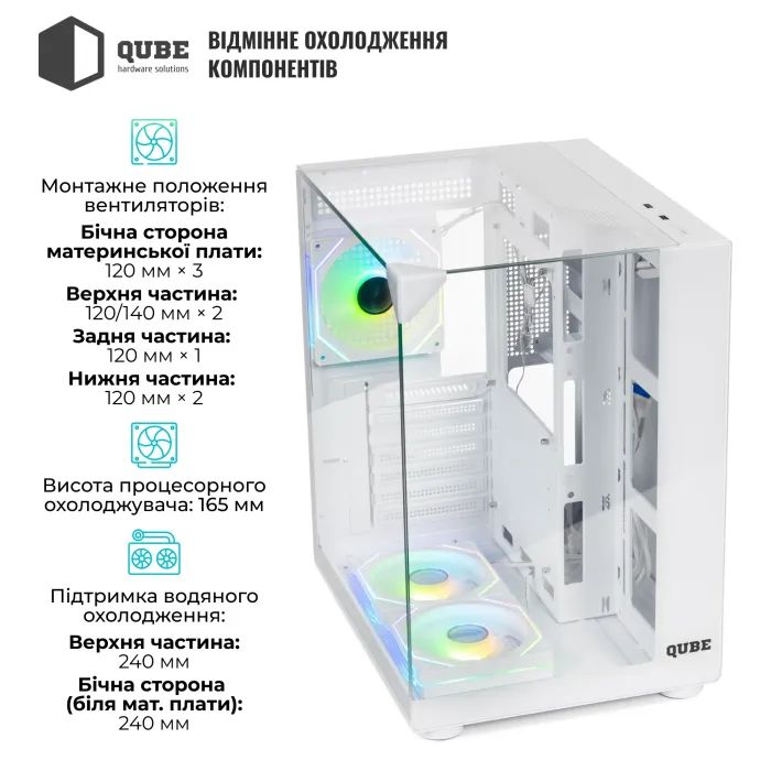 Корпус для ПК Qube AQUARIUM_GWNU3 зображення 4
